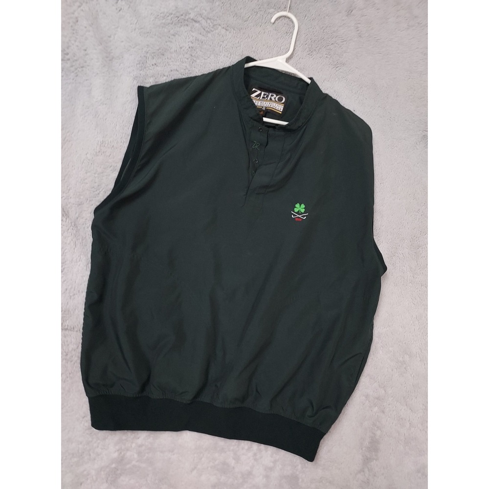 Zero Restriction Jacket Mens Large Golf Vest Pullover Green Microfiber Casual
